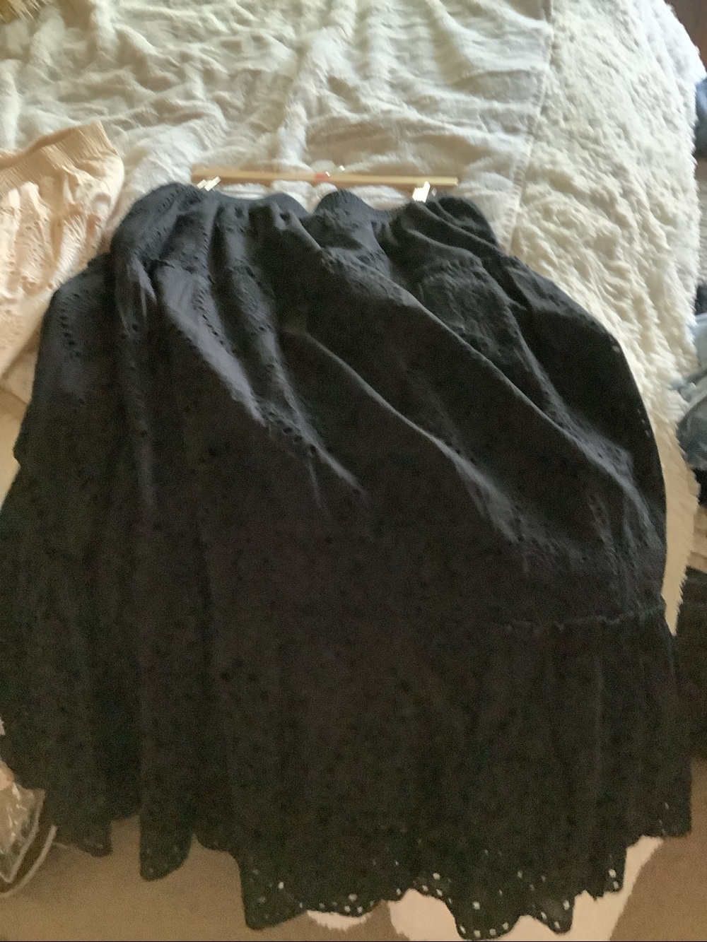 Black Eyelet MiMaxiSkirt - Women's Classic A-Line 100 % cotton